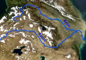 От Армянского Нагория ачинаются Епрат,Тигрис,Кур,Аракс,Чорох и другие реки